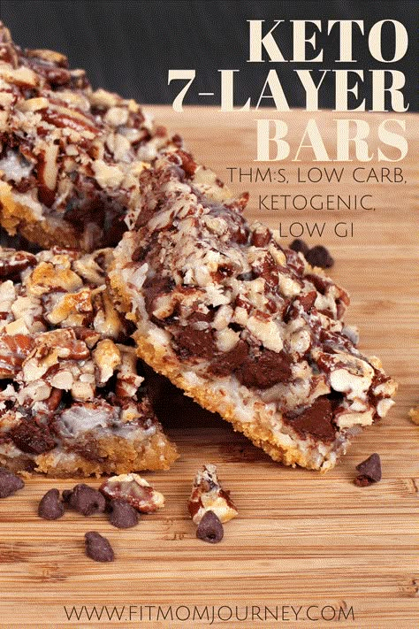 Take old-fashioned 7 Layer Bars to the next levels with a Keto spin! My Keto 7 Layer Bars are gluten-free, high-fat, low carb, ketogenic, and are super simple to make! #desserts #recipes #lowcarb #lchf #keto #ketogenic #ketosis #ketogenicdiet #trimhealthymama 7 Layer Bars, Keto Bars, Layer Bars, Postre Keto, Keto Friendly Desserts, Low Carb Dessert, Low Carb Cookies, Low Carb Sweets, Keto Fat