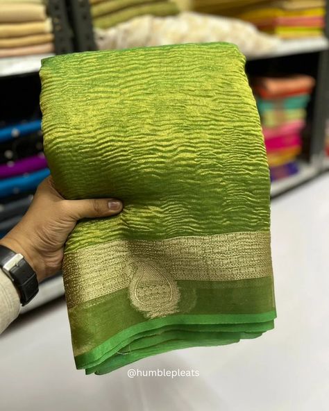 ***GOLDEN TISSUE SILK SAREE *** WhatsApp for Booking CODE : HP000414 **Humble Pleats offers worldwide shipping shipping charges are based on the weight of the item and the destination. **Accepts online payments. Do not offer exchanges, cash on delivery, or returns - except for damaged products. In the case of a damaged product, it must be in its original condition in order to be eligible for a return.***Light smudges, mild colour difference,small thread pulls will not be considered as d... Crush Saree, Tissue Silk Saree, Simple Saree Designs, Simple Sarees, Saree Models, Stylish Dresses For Girls, Multiple Color, Cash On Delivery, Online Payment