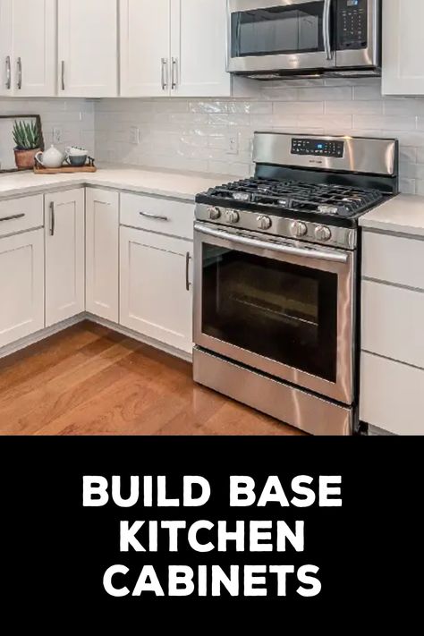 How to Build Base Kitchen Cabinets Build Your Own Kitchen, Base Kitchen Cabinets, Building Kitchen Cabinets, Power Sander, Space Saving Hacks, Cabinet Boxes, New Cabinet, Doors And Hardware, Organize Declutter