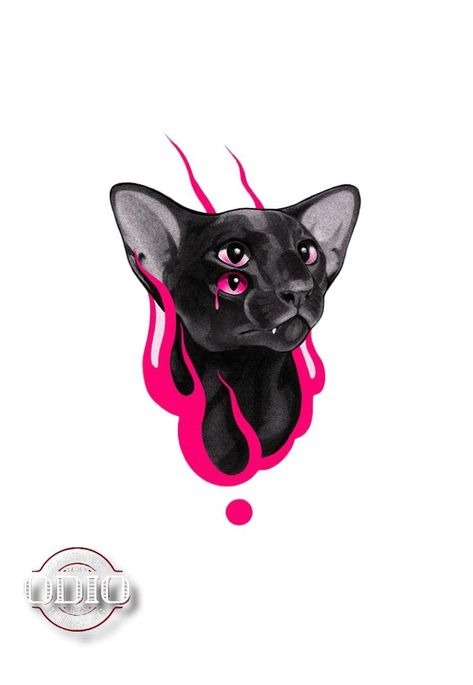 Cat Graffiti Art, Black Cat Tattoo, Cat Tattoo Design, Animal Tattoo Ideas, Abstract Tattoo Designs, Black Cat Tattoos, Clever Tattoos, Cat Tattoo Designs, Dreamy Artwork