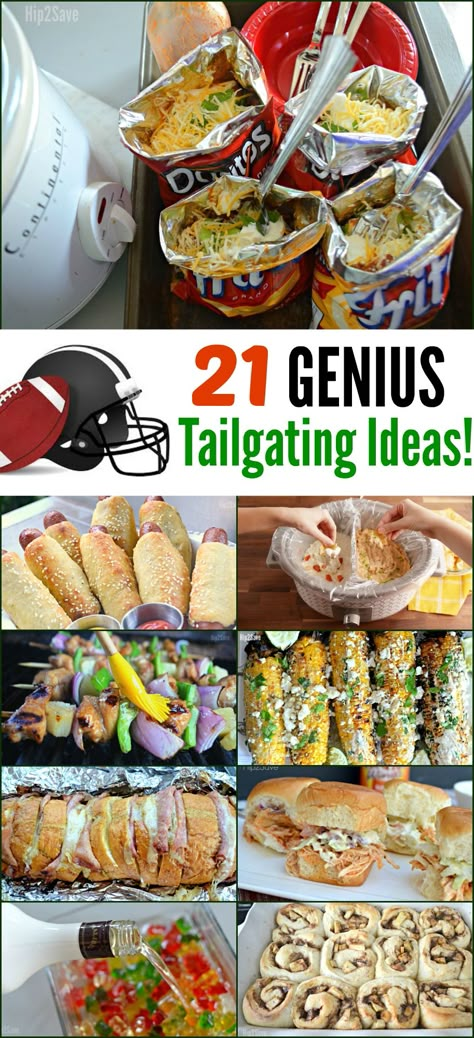 This fall, get the tailgating party started with these 21 winning football food ideas! Simple Superbowl Party Food, Tailgate Theme Ideas, Easy Superbowl Party Food Ideas, Taco Bar Tailgate Ideas, Appetizers For Tailgate Party, Easy Tailgate Meals, School Tailgate Ideas, Football Platter Ideas, Easy Tailgate Food Crowd Pleasers