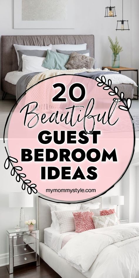 Check out these beautiful guest bedroom ideas if you are decorating or redoing a guest bedroom! These ideas from My Mommy Style will make your guest bedroom extra welcoming and cozy! These room designs are so inspirational and pretty! Guest Bedroom Ideas Cozy Modern, Guess Bedroom, Small Guest Bedroom Ideas, Guess Room, Guest Bedroom Inspiration, Beautiful Bed Designs, Guest Room Essentials, Cozy Guest Rooms, Small Guest Room