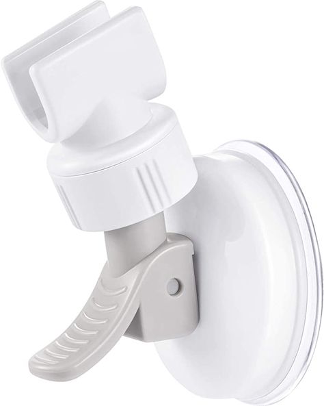 Adjustable Shower Head Holder Bathroom Suction Cup Handheld Shower Head Holder Mounting Bracket Plastic ABS with Chrome Polished for Marble Glass Metal Ceramic (1, Grey Wrench) - - Amazon.com Wand Holder, Shower Nozzle, Adjustable Shower Head, Glazed Walls, Shower Head Holder, Shower Holder, Shower Base, Wall Mount Bracket, Handheld Shower Head