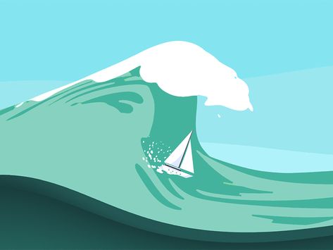 Ocean Motion Graphic, Surfing Animation, Boat Surfing, Ocean Animation, Waves Animation, Boat Animation, Waves Gif, Wave Animation, Wave Gif