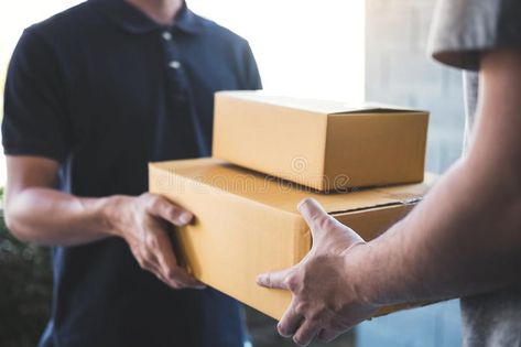 Delivery mail man giving parcel box to recipient, Young owner accepting of cardb , #ad, #box, #parcel, #Young, #recipient, #mail #ad Package Mailbox, Mail Man, Cheap Doors, Parcel Box, Last Mile, Parcel Service, Cargo Services, Freight Forwarder, Ocean Freight