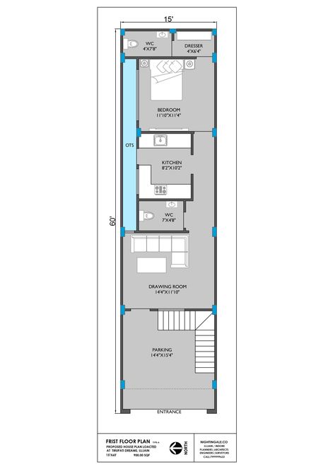 16×60 House Plan, 15×60 House Plan, Home Map Design, Four Bedroom House Plans, 20x30 House Plans, Budget House Plans, Single Storey House Plans, 20x40 House Plans, Home Map