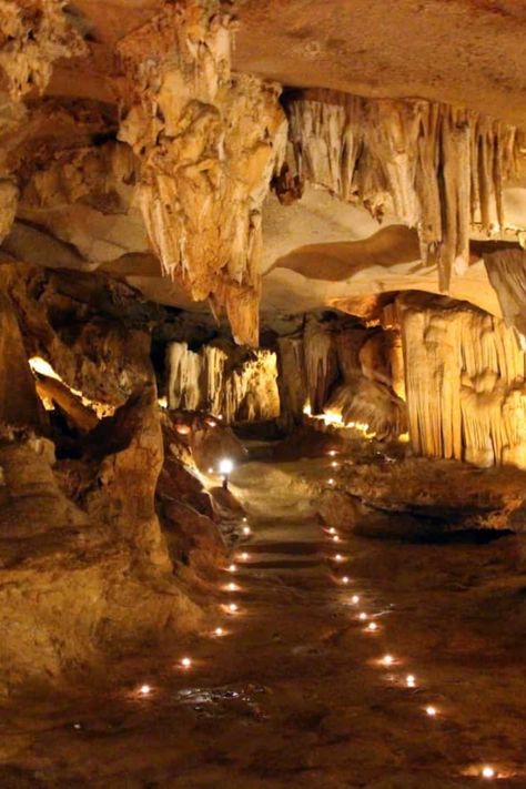 Image of the inside of Thien Canh Son Cave with lights on the ground in Bai Tu Long Bay, Vietnam San Doong Cave, Tham Luang Cave, Longyou Caves, Vietnam Cave, Caves In India, Bai Tu Long Bay, Antelope Canyon, Vietnam, In This Moment