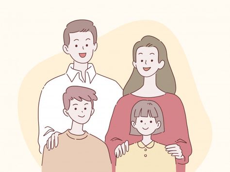 Happy parents and children smile togethe... | Premium Vector #Freepik #vector 가족 일러스트, Dibujo Simple, Cartoon Elephant, Family Drawing, Happy Parents, Event Poster Design, Graphic Design Ads, Childrens Drawings, Child Smile