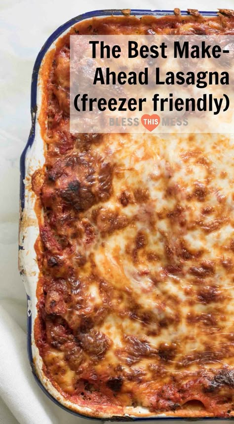 The Best Make-Ahead Lasagna recipe Cook's Illustrated Make Ahead Freezer Lasagna, Freeze Lasagna How To, Lasagna Recipe To Freeze, Lasagna Freezer Meal Recipe, How To Freeze Lasagna Freezer Meals, Lasagna Make Ahead And Freeze, Freeze Ahead Lasagna, Lasagna To Freeze, Frozen Lasagna Recipe