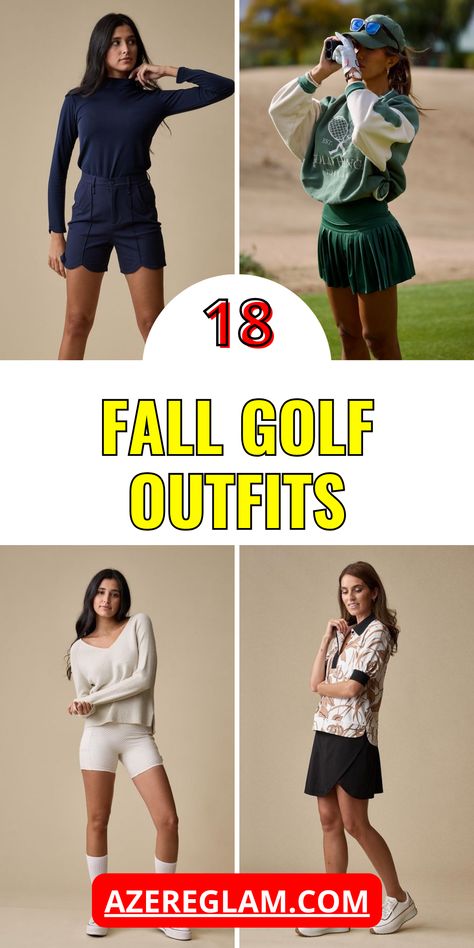 Discover 18 trendy fall golf outfits for women in 2024, perfect for both classy and casual looks. Whether you're hitting the golf course or heading out for a golf date, our selection includes stylish options like jeans, leggings, and pants. Stay warm with our cold weather golf outfits designed to keep you comfortable and fashionable. Explore top golf outfits that combine elegance and functionality for an unbeatable fall wardrobe. Womens Fall Golf Outfit, Womens Golf Outfit Cold Weather, Fall Golf Outfit Women, Fall Golfing Outfits For Women, Golf Date, Classy Jeans, Buisness Casual, Casual Leggings, Top Golf