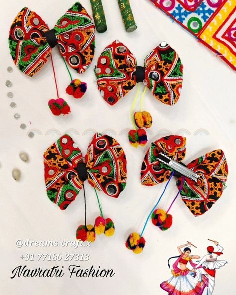 GLOW WITH NAVRATRI FASHION ❤️ THIS BIG SIZE BOW FOR 5 YEARS TO TEENS TO KIDS TO ADULTS...ANY ONE CAN USE!! LIMITED STOCK ALL NAVRATRI ITEMS!! #navratrispecial #navratri #hairclip #hairclips Hair Bows For Navratri, Navratri Bow Clip, Navratri Bow Pin, Navratri Bow, Navratri Diy, Navratri Accessories, Boho Crafts, Casual Cotton Dress, Navratri Collection