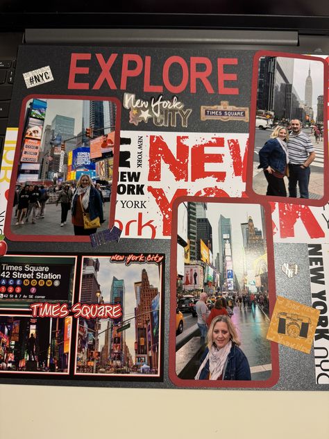 New York City Sep 2018 New York State Poster Board Project, Chicago Scrapbook, New York Scrapbook Ideas, Scrapbook New York, Nyc Scrapbook, New York Scrapbook Layouts, New York City Scrapbook Layouts, New York City Scrapbook Pages, New York Journal