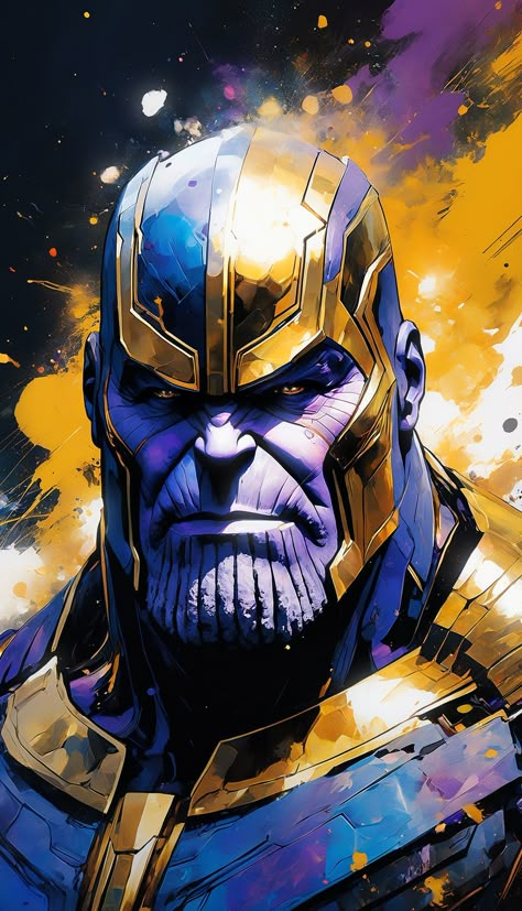 #Thanos #Thanos Concept Art #Thanos Wallpaper #Thanos Figurative Art Golden Gauntlet, Thanos Painting, Thanos Art, Marvel Rogue, Scarlet Spider, Thanos Marvel, Marvel Characters Art, Comic Poster, Marvel Artwork