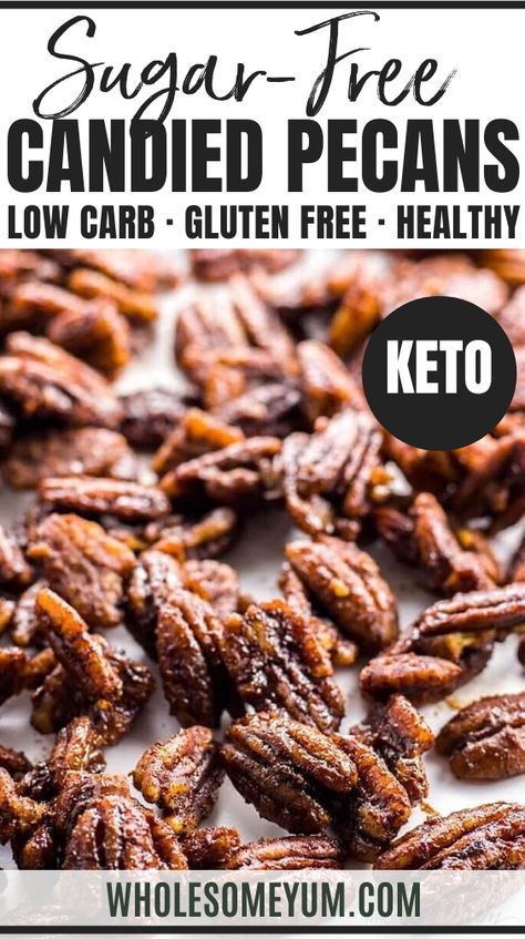 Keto Candied Pecans, Candied Pecans Recipe, Keto Candy, Spiced Pecans, Keto Friendly Desserts, Nut Recipes, Recetas Keto, Pecan Recipes, Candied Pecans