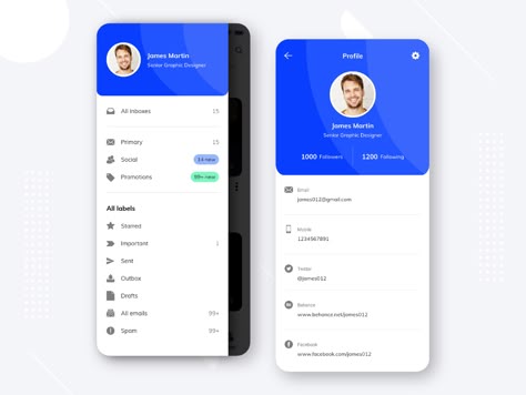 Profile & Menu Design - Mobile App by Shashank Tyagi | Creative Designer on Dribbble Mobile App Menu Design, Flutter App Design, User Profile Ui Design Mobile App, Profile Ux Design, App Profile Design, Profile Ui Web, Menu App Design, My Profile Template, Profile Ui Mobile