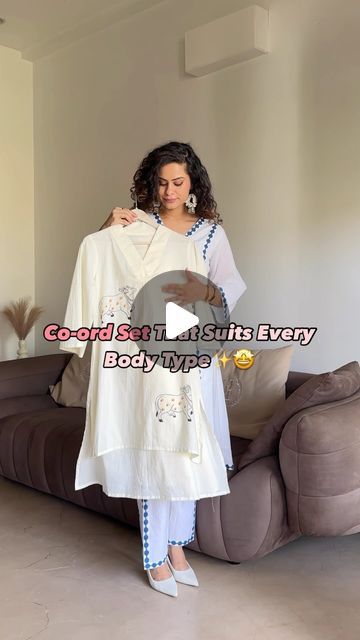 KHOOBSURAT EVA🔹Women’s Clothing Store on Instagram: "This CoOrd Set That Suits every Body type✨🤩
Available in size S,M,L,XL,XXL,XXXL

Model is wearing size M height 5.6”  weight 59 kg

Shop online : www.khoobsurateva.com

Shop at store:419 Adarsh Nagar,bees dukhan,jaipur 302004

COD AVAILABLE ✅ free shipping all over India🇮🇳

{Office wear, Office fits, khoobsurat haul, kurta set, styling, ethnic wear, cotton fits, daily wear, Khoobsurat kurtas}

#womensupportingwomen #khoobsuratcoordset #trendingreels #womenfashion #shoponline #trendingaudio #explorepage✨ #khoobsurateva" Ethnic Coord Sets For Women, Ethnic Office Wear For Women, Cod Sets Women, Coord Sets For Women, Cod Set, Office Fits, Coord Sets, Office Wear Women, Coord Set