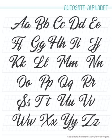 Check out this post with a free worksheet of 30 different calligraphy and lettering alphabets for you to develop your own style #calligraphy #lettering #calligraphybeginners Different Lettering Styles, Hand Lettering Alphabet Fonts, Alfabet Font, Lettering Styles Alphabet, Different Lettering, Fancy Writing, Tattoo Lettering Styles, Lettering Guide, Cursive Alphabet