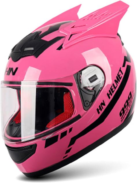 Bike Motorcycle Helmets Full Face Street Lightweight Women, Motocross Racing Helmet Modular Flip up Scooter Comfortable Helmet, Youth Men DOT Approved - Pink (54-64cm),2,L : Amazon.co.uk: Automotive Cat Ear Helmet, Womens Motorcycle Fashion, Street Bike Helmets, Womens Motorcycle Gear, Pink Helmet, Pink Motorcycle, Biker Accessories, Womens Motorcycle Helmets, Motorcycle Store