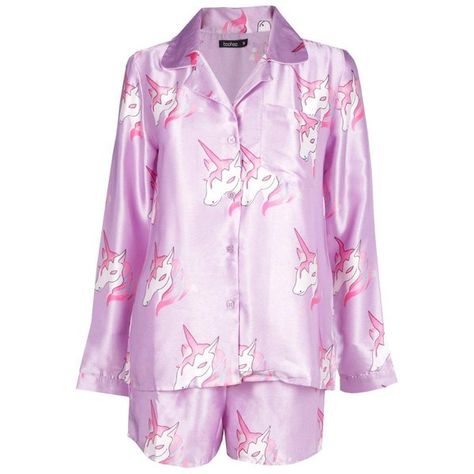 0 Satin Pjs, Satin Sleepwear, Short Pj Set, Unicorn Print, Satin Pyjama Set, Satin Pajamas, Pajama Shorts, Short Pajama Set, Short Sets