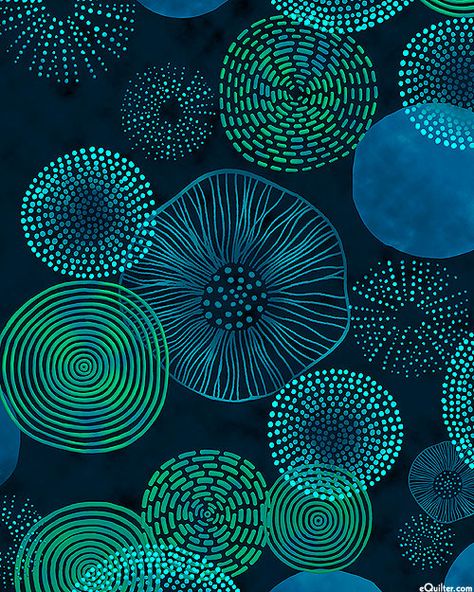 Digital Print Fabric, Print Fabric, Circles, Abstract Painting, Dots, Textiles, Green, Pattern, Fabric