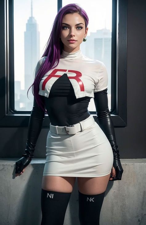 Jessie (Pokemon) Jessie Team Rocket Cosplay, Jessie Pokemon Cosplay, Team Rocket Costume, Team Rocket Cosplay, Jessie Team Rocket, Jessie Pokemon, Pokemon Women, Halloween Parejas, Pokemon Clothes