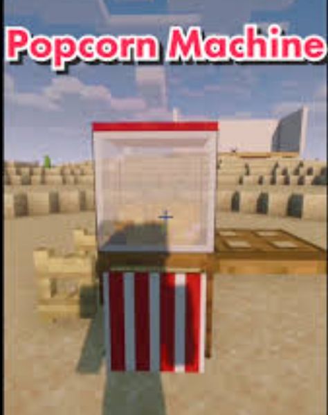 Minecraft Popcorn Machine, Popcorn Machine, Minecraft Ideas, Minecraft Houses, Popcorn, Minecraft, Quick Saves