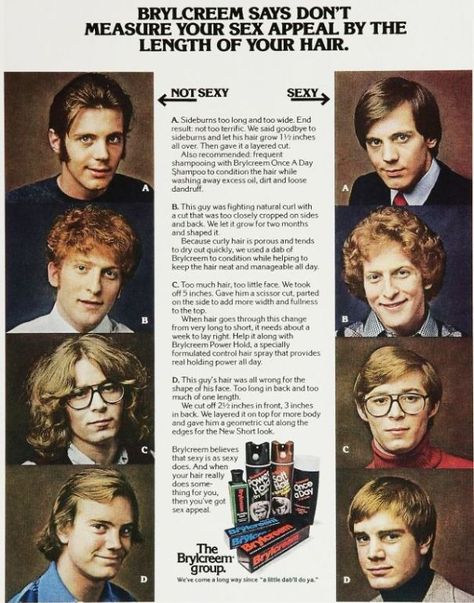 These Old Ads Showed How Much Men Were Vain With Their Hair In The 1970s Hairstyle 90s, 70s Hair Styles, 70’s Hair, 1970s Hairstyles, Vintage Hairstyle, 70s Hair, Mens Hair, Hair And Makeup Artist, Different Hairstyles