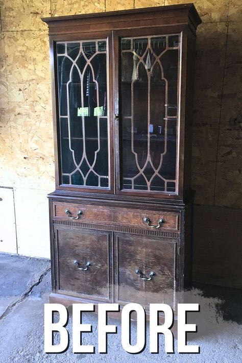 DIY Blue China Hutch Blue Painted China Cabinet, Hutch Into Kitchen Cabinet, Hutches Makeover, Refinished China Hutch, China Hutch Repurposed Kitchen Cabinets, Refinished Hutch Ideas, Small Hutch Makeover, Modern Hutch Makeover, China Hutch Repurposed