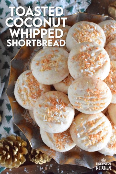 Whipped Shortbread Cookie Recipe, Coconut Shortbread Cookies, Coconut Shortbread, Chocolate Coconut Macaroons, Whipped Shortbread, Andes Mint Cookies, Italian Almond Cookies, Whipped Shortbread Cookies, Cookie Dough Recipe