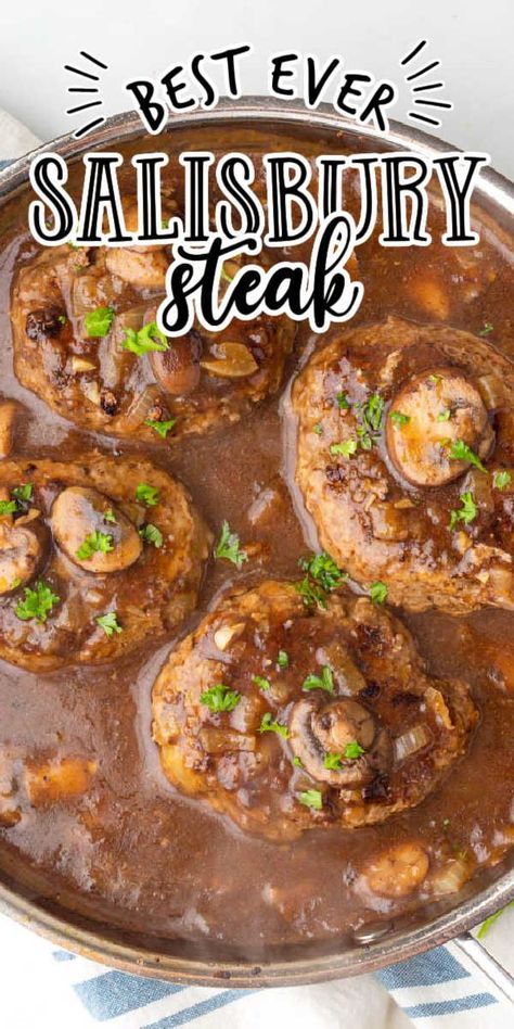 Dive into the world of classic comfort with a keto twist. Our Salisbury Steak with Mushroom Gravy features juicy patties draped in rich mushroom goodness, all while keeping it low carb. Low Carb Salisbury Steak, Keto Salisbury Steak, Salisbury Steak With Mushroom Gravy, Steak With Mushroom Gravy, Hamburger Steak And Gravy, Salisbury Steak Recipe, Juicy Hamburgers, Salisbury Steak Recipes, Bulgogi Beef