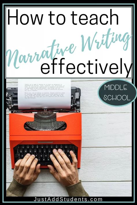 How to Teach Narrative Writing - Just Add Students Narrative Writing Middle School, Narrative Writing Lessons, Writing Fanfiction, 7th Grade Writing, Write Fanfiction, Teaching Narrative Writing, Esl Writing, Writing Essays, Ideas For Organizing