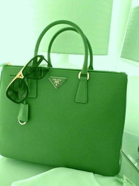 Shades Of Green Aesthetic, Handbags Prada, Green Handbags, Iphone Bag, Georges Chakra, Prada Handbag, Chanel Cruise, Green Handbag, Atelier Versace