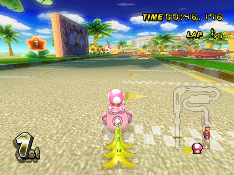 Coconut Mall from Mario Kart Wii Mario Cart Aesthetic, Mario Cart Wii, Cart Aesthetic, Coconut Mall, Nintendo Nostalgia, Growing Up In The 2000s, Gaming Nostalgia, Mario Kart Wii, Jango Fett