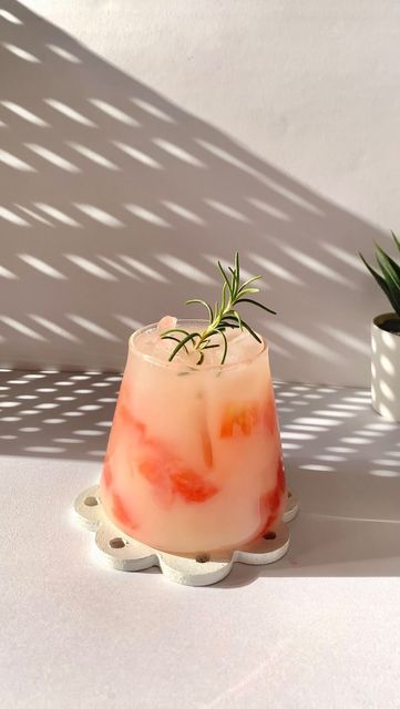 Mint_n_brew on Instagram: "Watermelon yakult soda🍉 . The Perfect summer drink this drink is so refreshing and creamy at the same time love the flavours. . Recipe: Watermelon🍉 7up/sparkling water/sprite Yakult Rosemary for garnish . #watermelon #watermelondrink #watermelonsummerdrink #summerdrink #summerdrinks #summerdrinks🍹 #refreshing #refreshingdrink #soda #watermelonsoda #sodadrink #homebarista #homebaristalife #homebaristaclub #prettydrinks #koreanaesthetic #koreandrink #cafevibes #homeca Yakult Mocktails, Watermelon Summer Drinks, Yakult Drink, Kitchen Princess, Water Sprite, Melon Soda, Korean Drinks, Buah Naga, Watermelon Drink