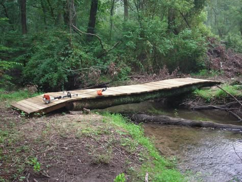 30' X 8' Creek Bridge - Building & Construction - DIY Chatroom Home Improvement Forum Creek Bridge Diy, Creek Bridge Ideas, Diy Bridge, Best Fish For Aquaponics, Log Bridge, Creek Ideas, Backyard Bridges, Outdoor Bridges, Bridge Ideas