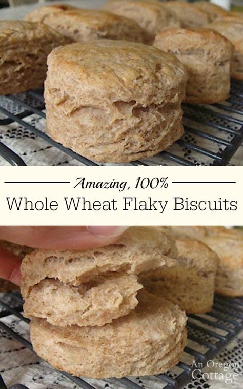 Whole Wheat Biscuits, Wheat Flour Recipes, Oregon Cottage, Rolls Food, Wheat Biscuits, Bread Biscuits, Sicilian Food, Wheat Recipes, Homemade Breads