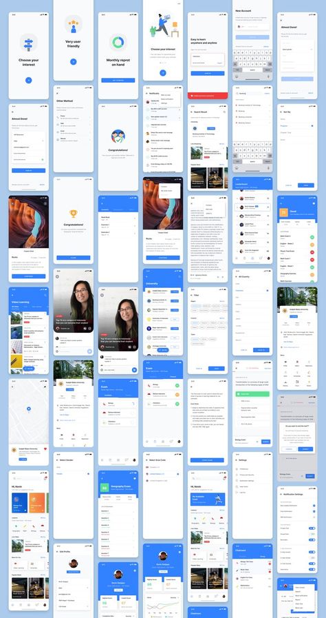 Smartdeck Mobile E-Learning App UI Kit Sketch Figma Mobile E Learning App UI Kit Ready to Use E Learning App, App Design Trends, Desain Ux, Social App Design, Ux Design Principles, Web Design User Interface, App Design Layout, Ui Design Trends, Mobile App Design Inspiration