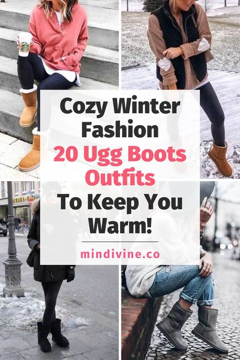 Explore the pinnacle of winter fashion with these 20 stylish Ugg boots outfits. Whether you love casual chic or cozy chic, discover the perfect Ugg outfits to stay warm and fashionable all season long. Get to know the versatility and charm of Ugg boots through a variety of Ugg boot outfit ideas for a modern winter closet. ❄️👢 Ugg Boot Outfits Winter, Winter Outfits With Uggs Boots, Ugg Boot Styling, Knee High Ugg Boots Outfit, Casual Winter Outfits With Uggs, Winter Ugg Boots Outfit, Chestnut Uggs Outfit Winter, Tall Ugg Boots Outfit Winter, Ugg Outfit Ideas Winter Casual