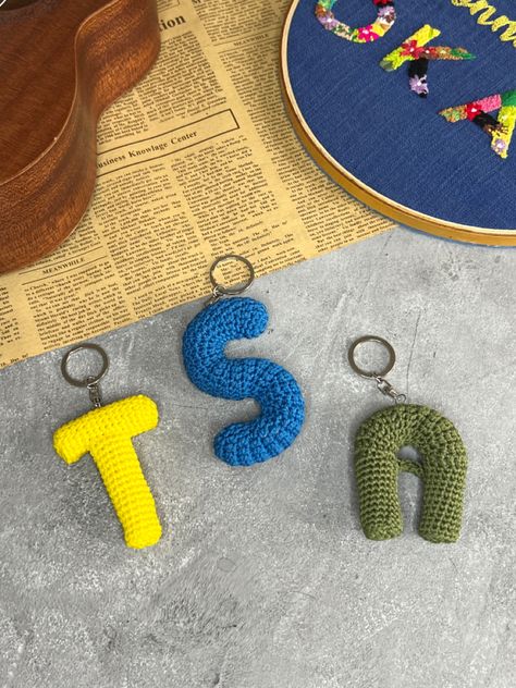 Letter Crochet, Crochet Alphabet, Crochet Letters, Boy Crochet, Earrings Crochet, Baby Boy 1st Birthday, Crochet For Boys, Crochet Keychain, 1st Boy Birthday