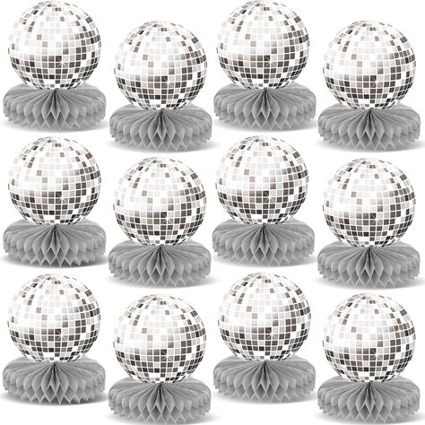 PRICES MAY VARY. You can get:This disco 70s party decorations includes 12pcs disco theme party table toppers .Our 70s disco honeycomb centerpieces unique design makes these party decorations an impressive addition to disco theme birthday party. Size Details: Disco 70s party table toppers sizes the centerpieces 5.9X5.9inches(15X15cm),the honeycombs parts 5.9X1.6inches(15X4cm).These 1970s birthday party decorations that you can put where you like to make your party more atmospheric. High Quality M 70s Party Theme Decorations, Disco Party Table, 70s Birthday Party, 70s Themed Birthday Party, 70s Party Decorations, 70s Birthday, Disco Ball Party, Disco Theme Party, 70s Party Theme