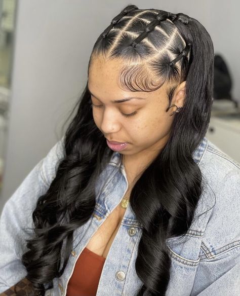 Rubber Band Hairstyles Quick Weave, Rubber Band Weave Hairstyles, Criss Cross Hairstyle Rubber Bands Weave, 2 Ponytails Hairstyles, Cute Rubber Band Hairstyles Black, Rubberband Hairstyles Curly Hair, Rubber Band Hairstyles Straight Hair, Rubberband Hairstyles Black Women, Cute Hairstyles With Rubber Bands