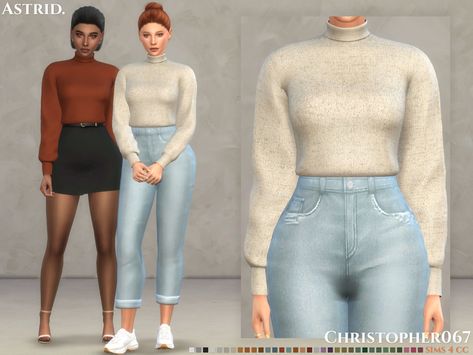 Astrid Top / Christopher067 Sims 4 Clothing Sets, Sims 4 Traits, Sims 4 Mm, Sims Four, Zara Jumpsuit, Sims4 Clothes, Sims 4 Collections, Sims 4 Mods Clothes, Cc Sims