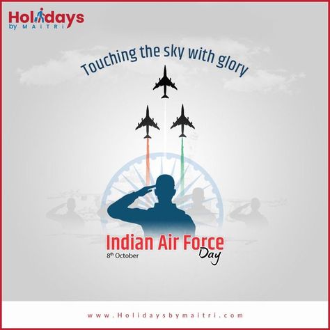 holidays by maitri Air Force Day Poster, Indian Air Force Day Poster, Indian Air Force Day, Touching The Sky, Republic Day Status, Happy Birthday Husband Quotes, Air Force Day, Card Tattoo Designs, Tree Logo Design