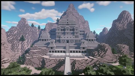 Minecraft Timelapse, Minecraft Temple, Stone Temple, Minecraft Construction, Minecraft Stuff, Minecraft Blueprints, Minecraft Architecture, Minecraft Ideas, On The Side