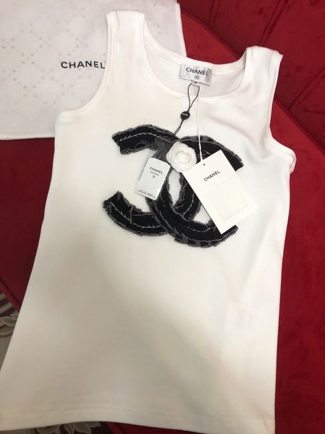 Chanel Formula 1 Shirt, Shirts For Women Chanel, Chanel Tee Shirt, Chanel Tshirt, Chanel Tank Top, Chanel Tee, Vintage Dior Tank Top, Chanel Shirt Graphic Tees, Chanel T Shirt