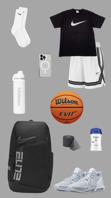 B-ball outfit#ootd #sports #fyp Eybl Basketball Gear, Basketball Aesthetic Outfit Men, Basketball Outfits Aesthetic, Basketball Men Outfit, Basketball Drip Outfits, Basketball Outfit Girl, Basketball Practice Outfit Women, Basketball Fits Men, Hoops Outfits