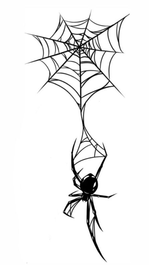 Spider Hanging From Web Tattoo, Spider Web Drawing, Spider Drawing, Spider Web Tattoo, Web Tattoo, Spider Tattoo, Sketch Tattoo Design, Tattoo Stencil Outline, Tattoo Style Drawings