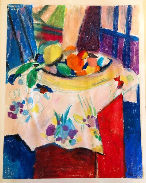 An oil pastel study of Matisse’s Still life with Oranges. Matisse has always been my go to throughout the years when feel’n a bit rusty. Doing studies of his art over the years in various mediums have taught me so much, especially about color of course and composition but more then anything, about his personal way of seeing.. and that’s why I luv doing studies…by doing so, with every line you are seeing exactly what he saw..Harmony is a word I often think of with Matisse.. such an exquisite ... Oil Pastel Still Life, Matisse Still Life, Ways Of Seeing, Mixed Media Artists, Still Life Painting, A Word, Oil Pastel, Over The Years, Still Life