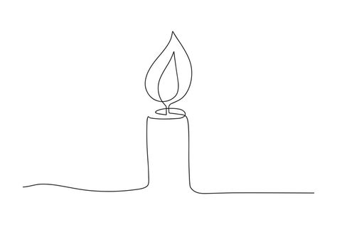 Continuous one line drawing candle burning flame. Black contour line simple minimalist graphic isolated vector illustration. Grief loss concept Candle Drawing Simple, Candle Flame Drawing, Black Contour, Candle Drawing, Candle Burning, Contour Line, One Line Drawing, Candle Flames, Outline Drawings