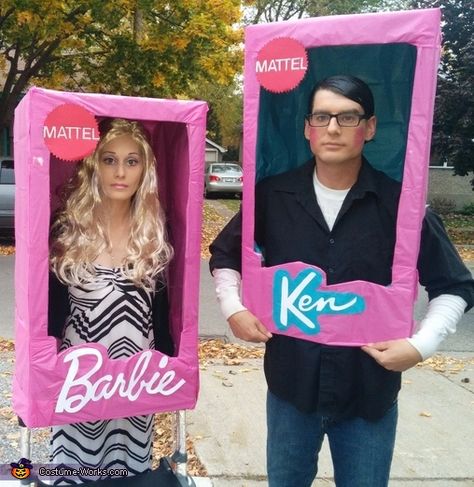 Ken Costume, Barbie And Ken Costume, Cool Couple Halloween Costumes, Boxing Halloween Costume, 2017 Halloween Costumes, Barbie Halloween Costume, Costumes For Couples, Box Costumes, Easy Diy Costumes